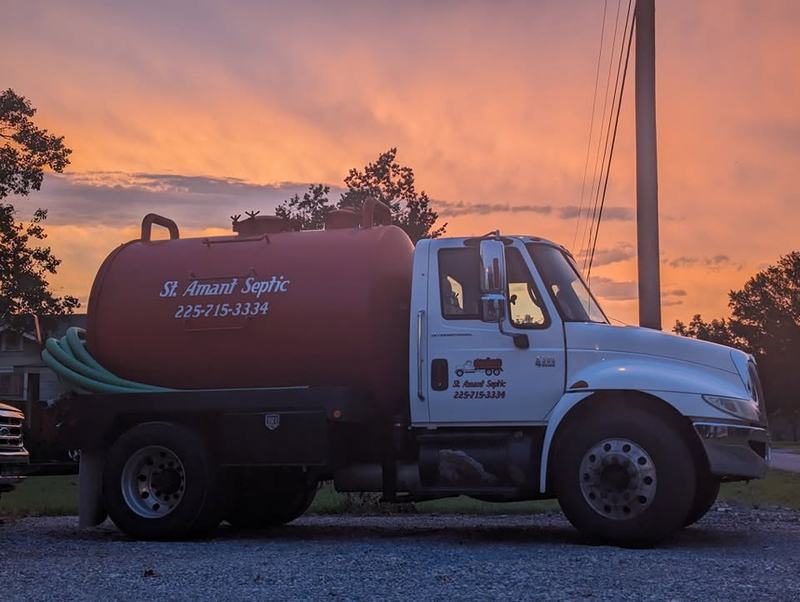 The pump truck back at the yard at the end of the day.